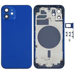 High-Tech Place - Tapa trasera para tarjeta SIM, teclas laterales y lente de la cámara para iPhone 12 (azul)