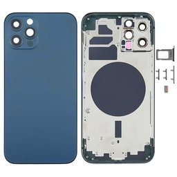 High-Tech Place - Tapa trasera para tarjeta SIM, teclas laterales y lente de la cámara para iPhone 12 Pro (azul)