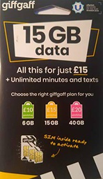 giffgaff Tarjeta SIM de prepago de £15