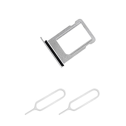 THE TECH DOCTOR Ranura para tarjeta de bandeja de Sim de repuesto para iPhone XS Max con 2 herramientas de expulsión abierta de Pin Sim (iPhone XS Max, Blanco)