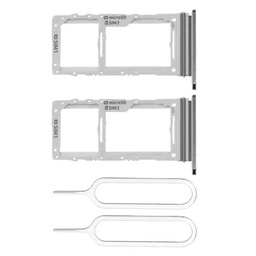 VGOL 2pcs doble bandeja de ranura para tarjeta SIM doble soporte de ranura para tarjeta SIM soporte de tarjeta Micro SD reemplazo con pin SIM compatible con Samsung Galaxy Note 10 Plus, negro