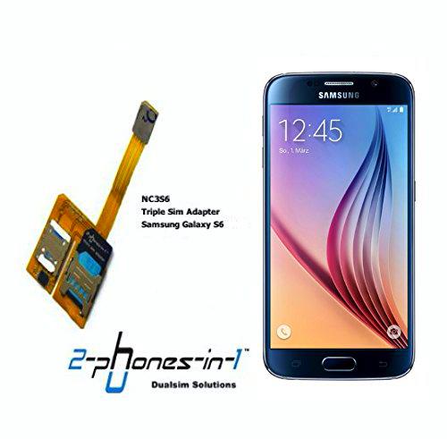 2 de Phones en 1 - 2 in1 de nc3s6 NC3 Dual/SIM Triple Adaptador para Samsung Galaxy S6