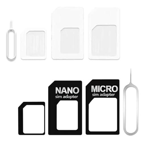 Adaptador Nano SIM 4 en 1 (Nano SIM to Micro SIM Card + Micro SIM to Standard Card + Nano SIM to Standard Card) + Clip para extraer SIM de regalo universal para todos los smartphones o tablets