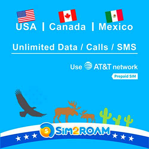 Tarjeta SIM AT&amp;T de EE. UU., Canadá, México|Datos de Alta Velocidad ilimitados/Llamadas/Textos|Tarjeta SIM ATT EE