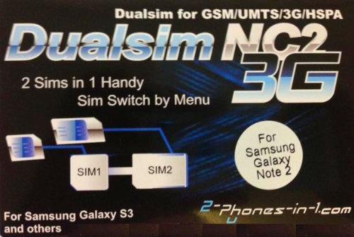 2-phones-in-1 Ncn NC2 N - Adaptador 2 en 1 para Samsung Galaxy Note 2