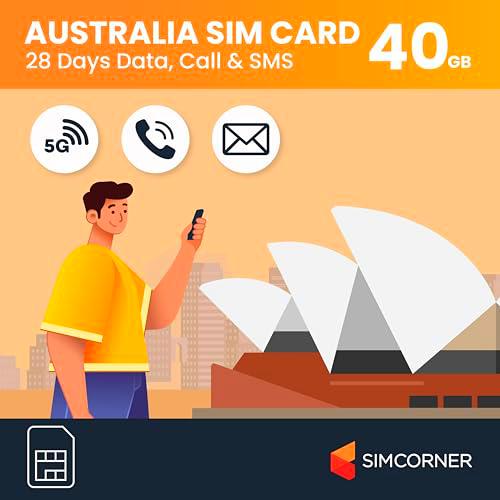 Tarjeta SIM de Australia (40 GB, 28 días) - Tarjeta SIM prepagada Optus con minutos ilimitados y SMS a teléfonos australianos