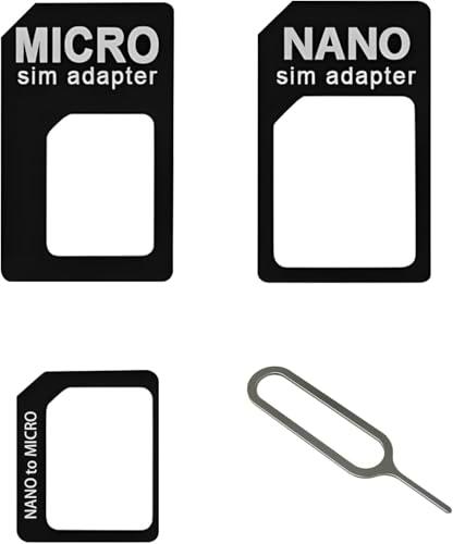 5 paquetes de adaptadores de tarjeta SIM 4 en 1, kit de convertidor SIM Nano Micro estándar