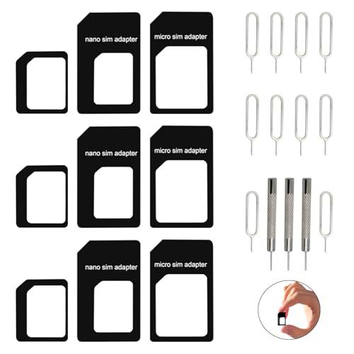 16 Piezas 4 en 1 Adaptador Tarjeta SIM con Extractor de Tarjeta SIM Set