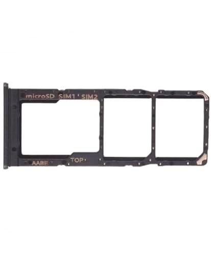 Genérico Bandeja SIM para Samsung Galaxy A12 Adaptador Tarjeta Dual Negro Negra Repuesto