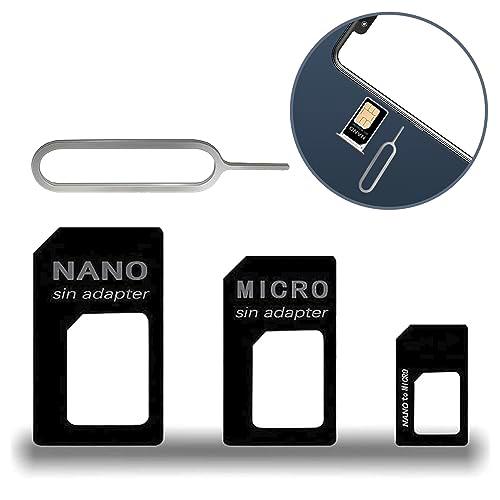 Adaptador 4 en 1 para tarjetas Nano SIM, adaptador de tarjeta SIM