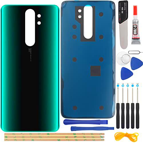 YHX-OU - Tapa de batería para Xiaomi Redmi Note 8 Pro de repuesto de la carcasa trasera + herramienta de instalación + 1 tarjeta SIM (verde)