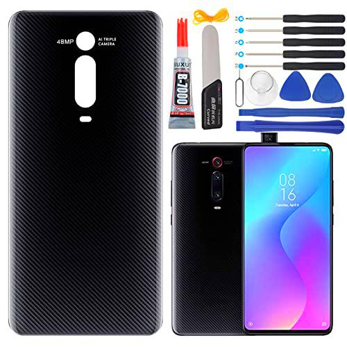 YHX-OU 6.39 pulgadas Cubierta de batería compatible para Xiaomi Mi 9T Mi 9T Pro Reemplazo de la carcasa trasera + Herramienta de instalación + 1 tarjeta SIM (negro)