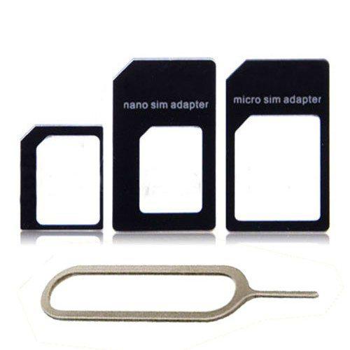 Nanosim Adaptador para iPhone 5 iPad Mini de Nano Micro Sim Card Kit