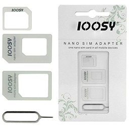 HDEO Kit 3 en 1 Adaptador Nano Sim + Micro SIM a Sim Material Alta Densidad 100% Compatible con iPhone 5